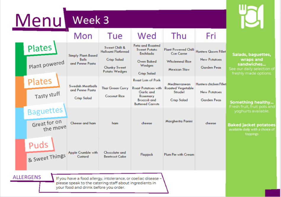 School menu week 3